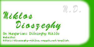 miklos dioszeghy business card