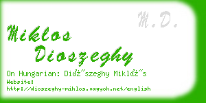 miklos dioszeghy business card